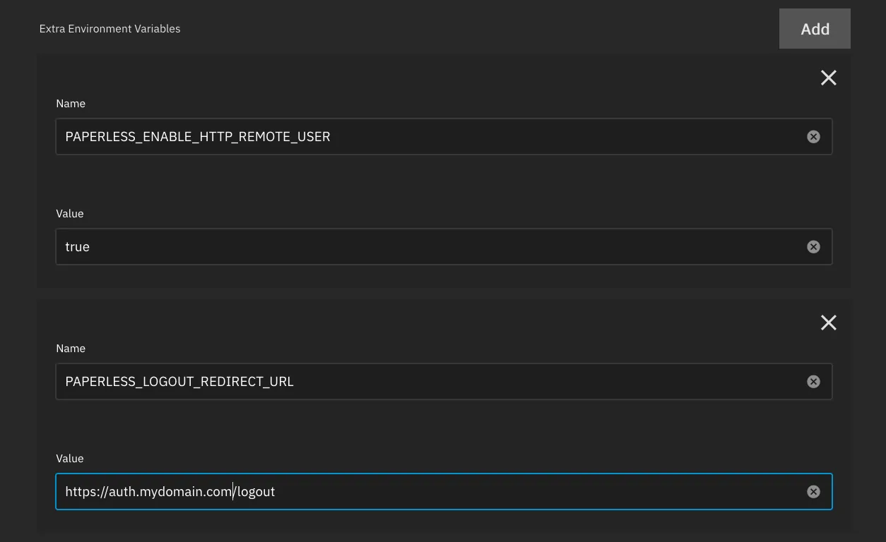 ForwardAuth configuration for paperless-ngx